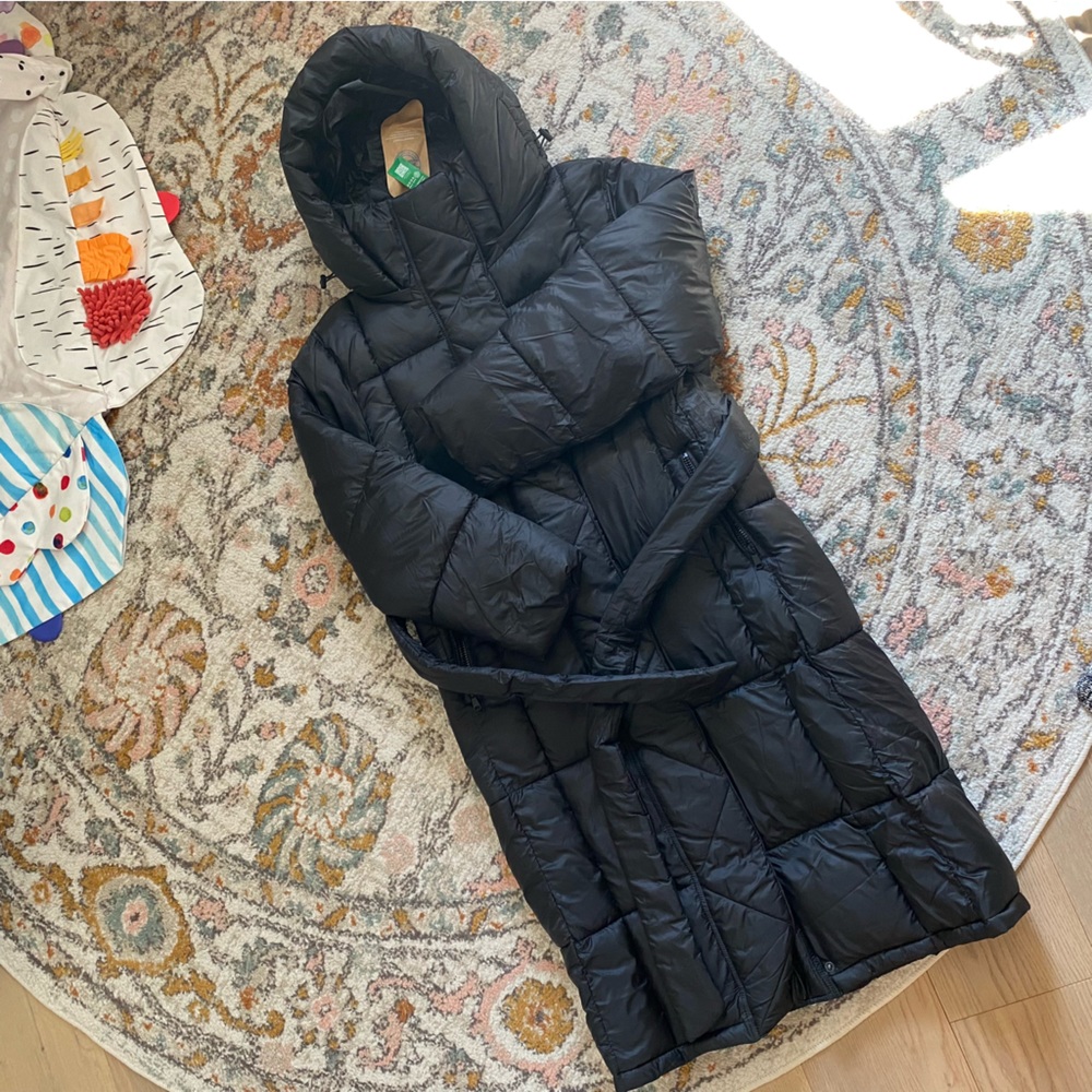 GAP big puff coat, long straight silhouette